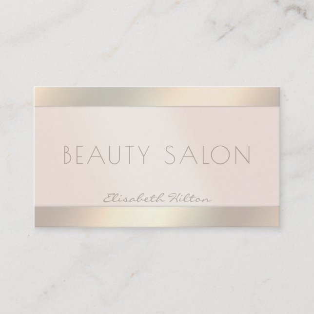 Elegant luxury pearl gold luminous business card (Front)