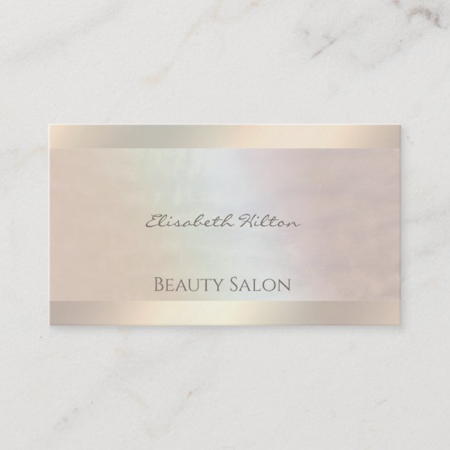 Elegant luxury pearl holographic luminous business card (Front)