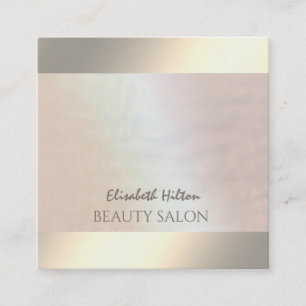 Elegant luxury pearl holographic luminous square business card