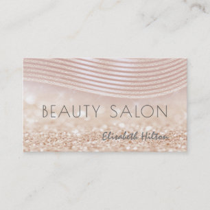 Elegant luxury pearl rose gold luminous stripes business card