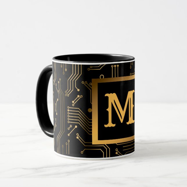 Elegant Luxury Professional Monogrammed Mug (Front Left)