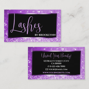 Elegant Luxury Purple Ombre Sparkling Glitter  Business Card