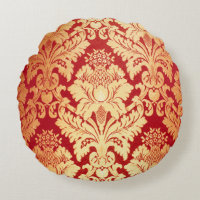 Elegant Luxury Retro Red Gold Damask Pattern