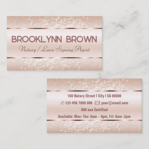 Elegant Luxury Rose Gold Border Glitter Stars Luxe Business Card