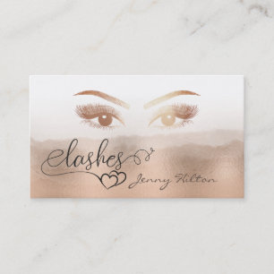 Elegant luxury rose gold foil  lashes business card