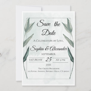 Elegant Luxury Save the Date Wedding Invitation