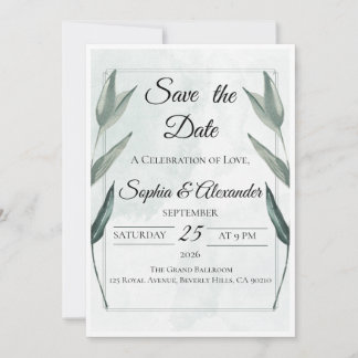 Elegant Luxury Save the Date Wedding Invitation |