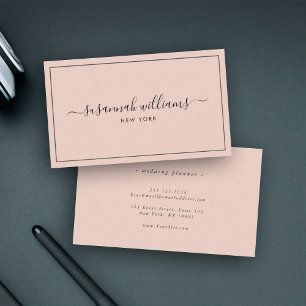 Elegant Luxury Script Calligraphy Black Pink Business Card