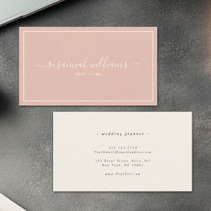 Elegant Luxury Script Calligraphy Ivory Pink Business Card