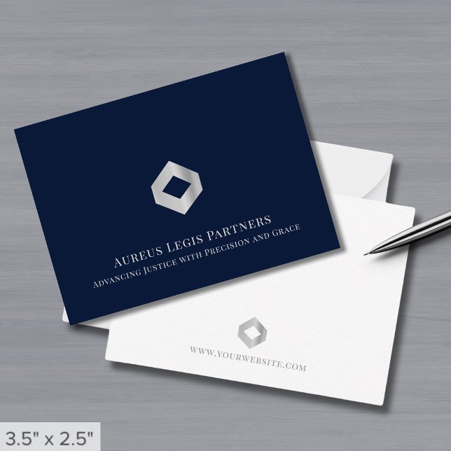Elegant Luxury Silver Logo  Card (Creator Uploaded)