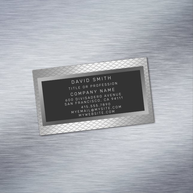 Elegant Luxury Silver Metal Magnetic Business Card (In Situ)