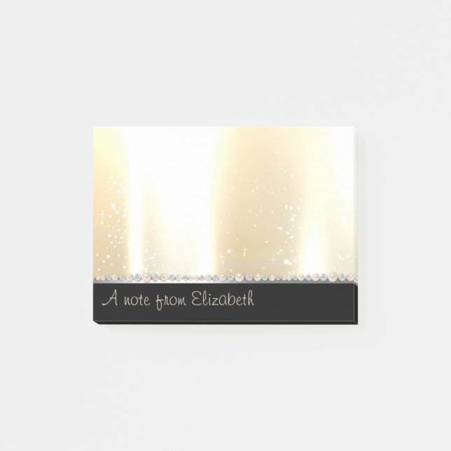 Elegant Luxury Simple,Diamonds,Pearls Post-it Notes (Front)