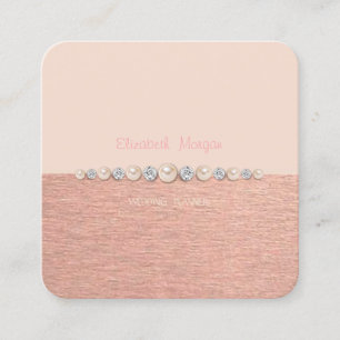 Elegant Luxury Simple ,Diamonds,Pearls Square Business Card