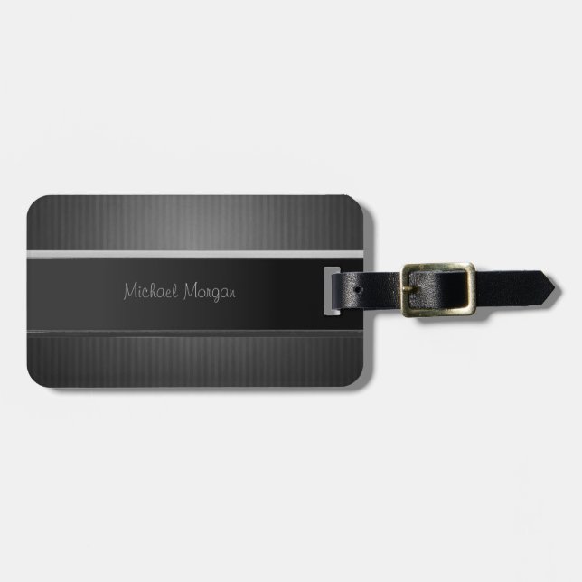 Elegant Luxury ,Striped Luggage Tag (Front Horizontal)