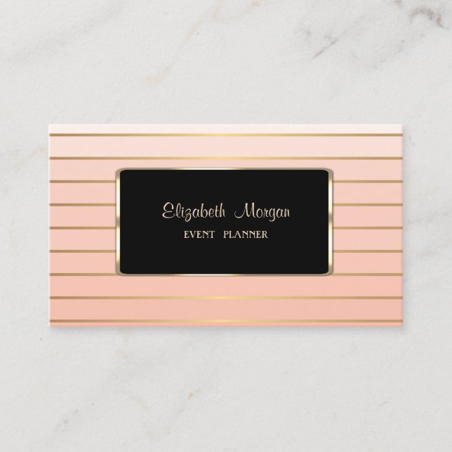Elegant Luxury Stylish,Modern,Striped Business Card (Front)