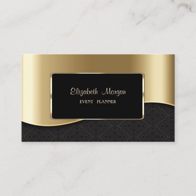 Elegant Luxury Stylish,Professional,Faux Gold Business Card (Front)