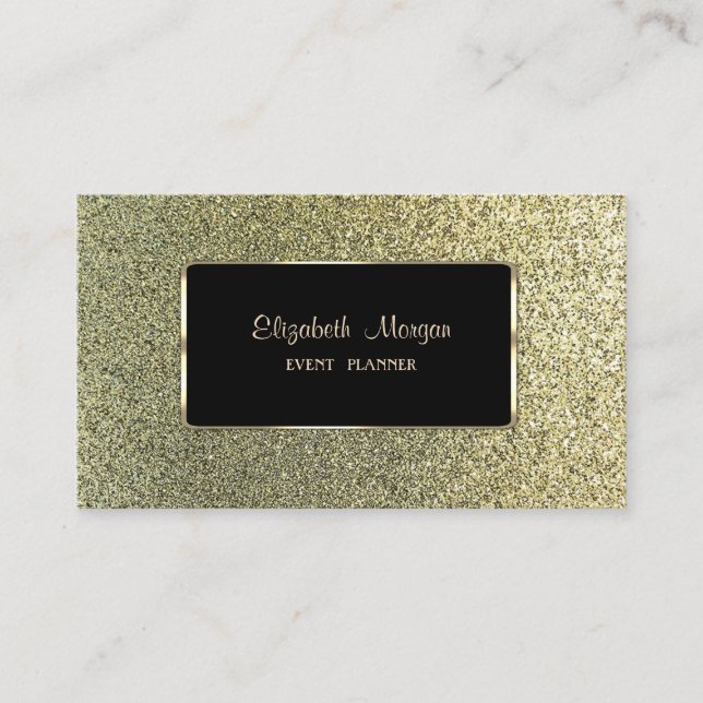 Elegant Luxury Stylish,Professional, Glittery Business Card (Front)