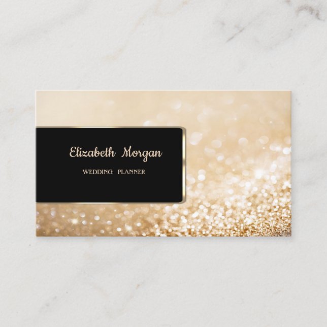 Elegant Luxury Stylish Red Glitter Bokeh Business Card (Front)