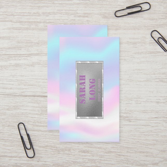 Elegant Luxury Sweet Holographic Business Card (Front/Back In Situ)