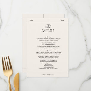 Elegant Luxury Vintage Classic Photo Wedding Menu