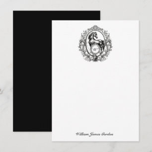Elegant Luxury Vintage Horse Equestrian Monogram Card
