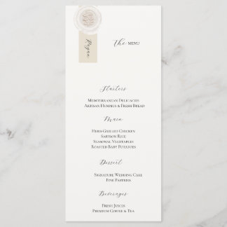 Elegant Luxury Wedding Menu Card, Gold Reception D