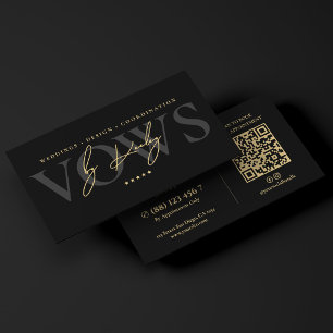Elegant Luxury Wedding Planner Black Signature Business Card