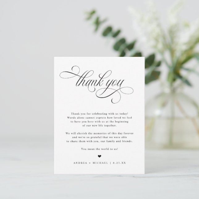 Elegant Luxury Wedding Table Thank You Cards (Standing Front)