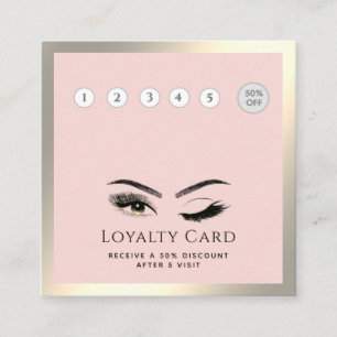 Elegant luxury wink lashes makeup eye aftercare loyalty card