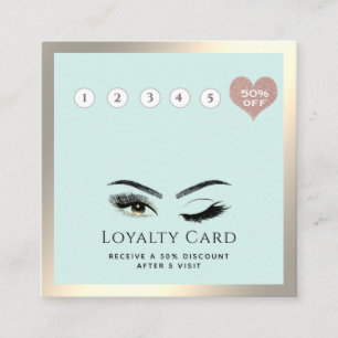 Elegant luxury wink lashes makeup eye aftercare loyalty card