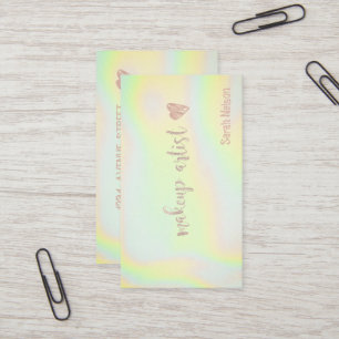 Elegant Luxury Yellow Sweet Holographic Business Card