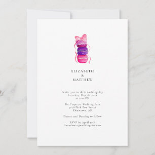 Elegant Macaron Pink Bow Coquette Wedding Invitation