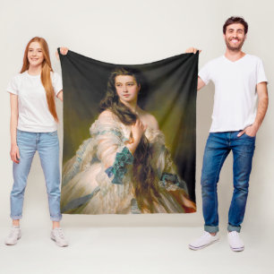 Elegant Madame Rimsky Korsakov Portrait Fleece Blanket