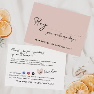 Elegant Made My Day Heart Business Order Packing Thank You Card