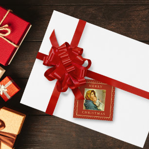 Elegant Madonna & Child Religious Christmas Favour Tags