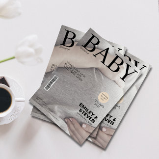 Elegant magazine cover photo Baby shower Invitation