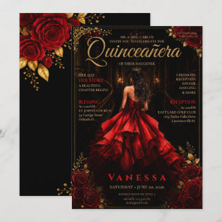 Elegant Magazine Cover Quinceanera Invitation