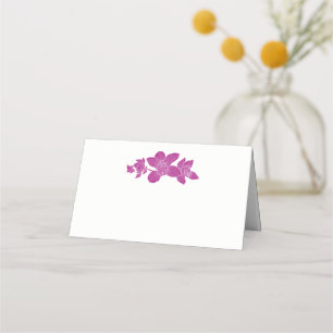 Elegant Magent Orchids Floral Tropical Wedding Place Card