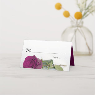 Elegant Magenta Berry Rose Wedding Write-In Place Card