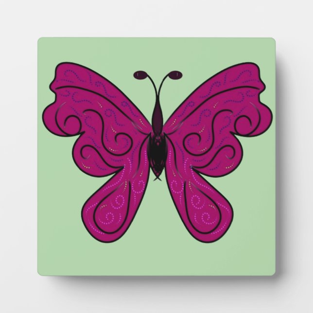 Elegant Magenta Butterfly |  Home Decor Pattern  Plaque (Front)