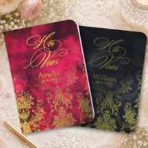 Elegant magenta navy floral damask wedding