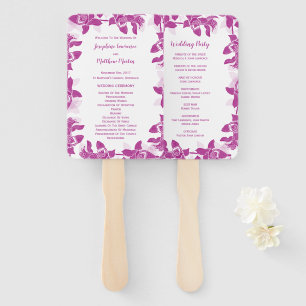 Elegant Magenta Orchid Wedding Ceremony Programs Hand Fan
