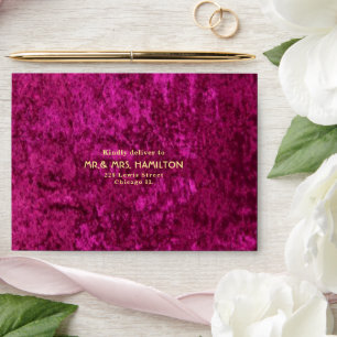 elegant magenta pink Calligraphy Minimal Wedding Envelope