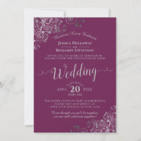 Elegant Magenta Plum & Silver Wedding Livestream