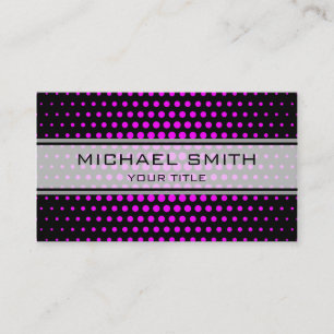 Elegant Magenta Polka Dot Pattern Business Card