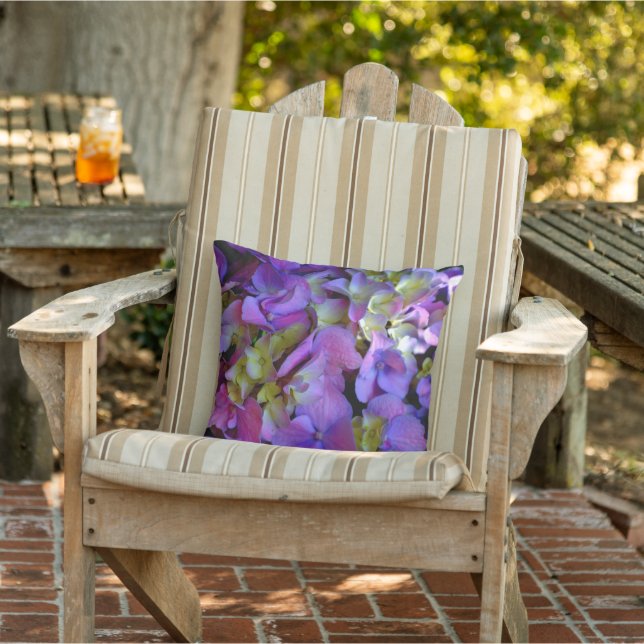Elegant Magenta Purple blue Hydrangeas flowers Cushion (Chair)