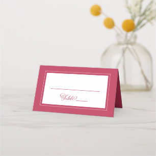 Elegant Magenta Red Wedding Guest Table Number Place Card