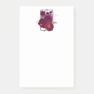 Elegant Magenta Rose Floral Bouquet Post-it Notes
