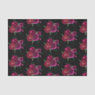 Elegant Magenta Rose Floral Bouquet Tissue Paper