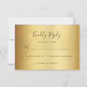Elegant  Magenta Rose Floral Gold Bat Mitzvah RSVP Card